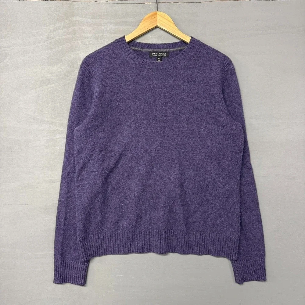 LOT OF 2 Banana‎ Republic 100% Merino Wool Italian Yarn Men's Sweater Medium